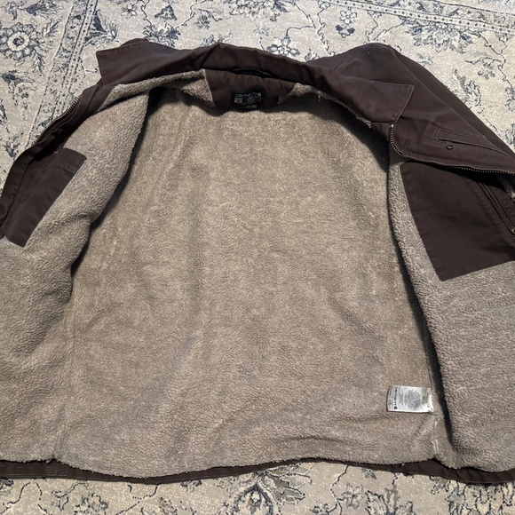 Carhartt Sherpa Lined Field Jacket Brown Washed Duck - Picture 6 of 6
